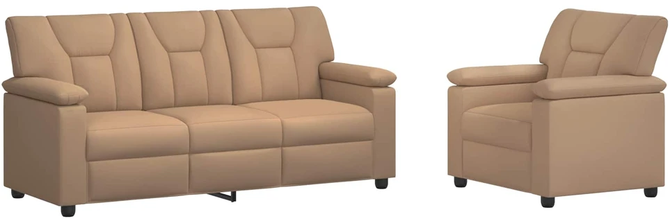 Sofa Sofos komplektas 2 vnt. Kapučino Dirbtinė oda