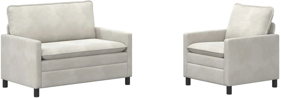 Sofa Sofos komplektas 2 vnt. Kreminė Aksomas