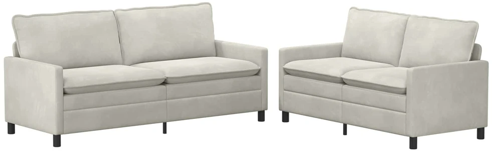 Sofa Sofos komplektas 2 vnt. Kreminė Aksomas