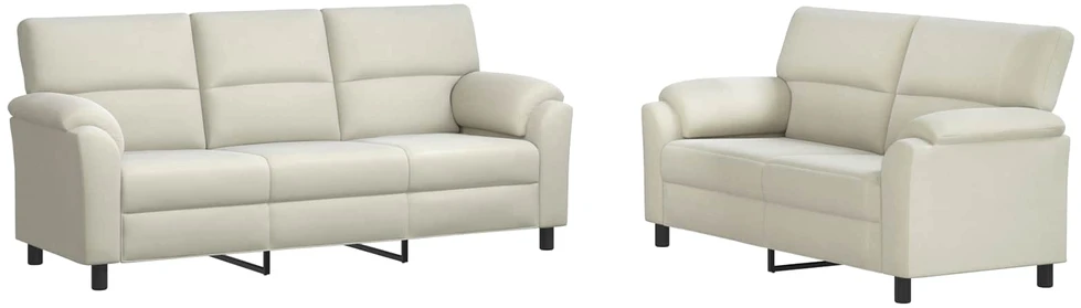 Sofa Sofos komplektas 2 vnt. Kreminė Aksomas