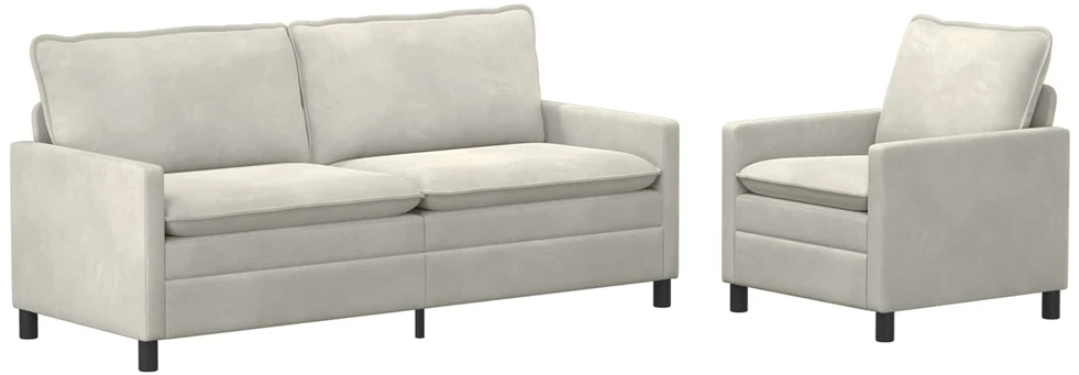 Sofa Sofos komplektas 2 vnt. Kreminė Aksomas
