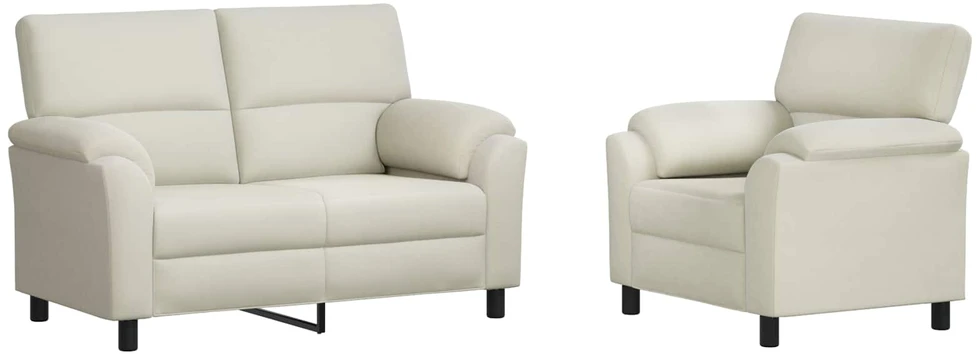Sofa Sofos komplektas 2 vnt. Kreminė Aksomas