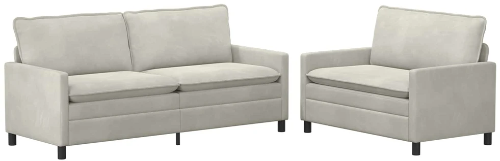Sofa Sofos komplektas 2 vnt. Kreminė Aksomas