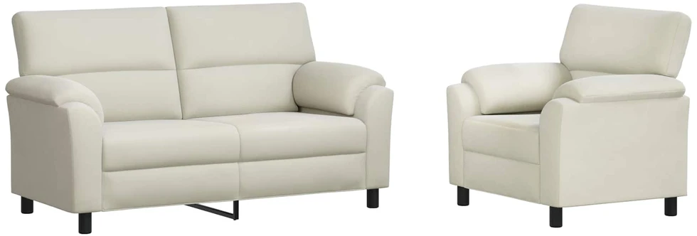 Sofa Sofos komplektas 2 vnt. Kreminė Aksomas