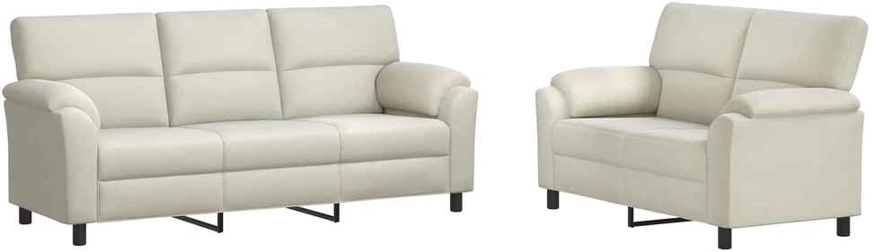 Sofa Sofos komplektas 2 vnt. Kreminė Aksomas