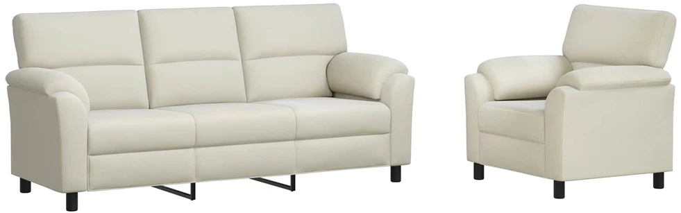 Sofa Sofos komplektas 2 vnt. Kreminė Aksomas