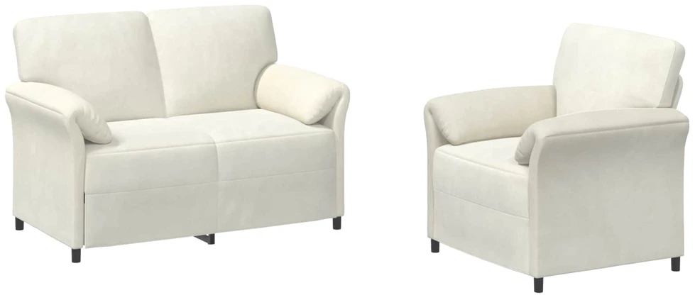 Sofa Sofos komplektas 2 vnt. Kreminė Aksomas