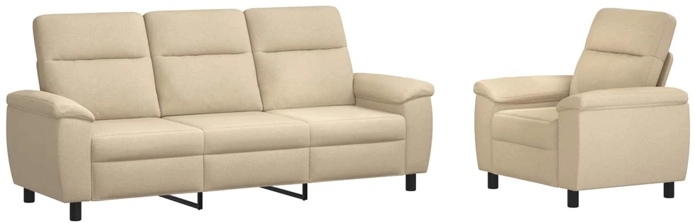 Sofa Sofos komplektas 2 vnt. Kreminė Audinys