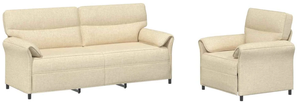 Sofa Sofos komplektas 2 vnt. Kreminė Audinys