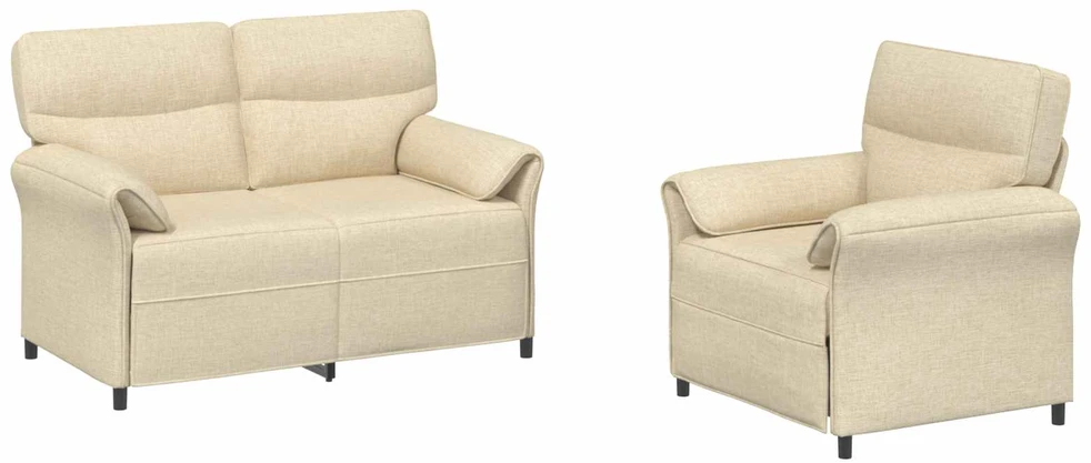 Sofa Sofos komplektas 2 vnt. Kreminė Audinys