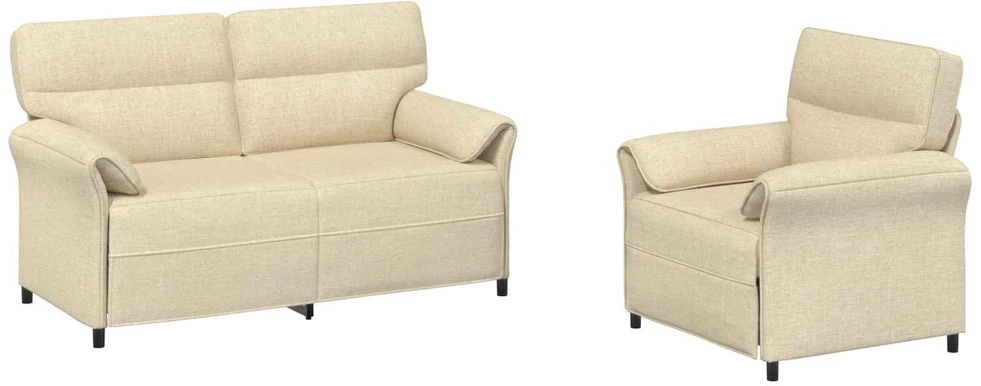 Sofa Sofos komplektas 2 vnt. Kreminė Audinys