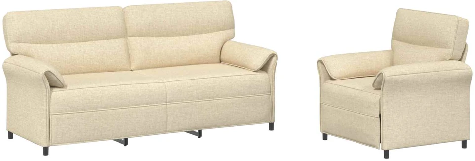 Sofa Sofos komplektas 2 vnt. Kreminė Audinys