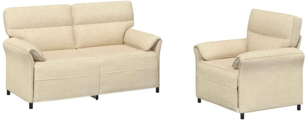 Sofa Sofos komplektas 2 vnt. Kreminė Audinys
