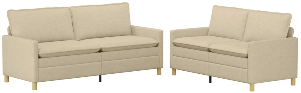 Sofa Sofos komplektas 2 vnt. Kreminė Audinys
