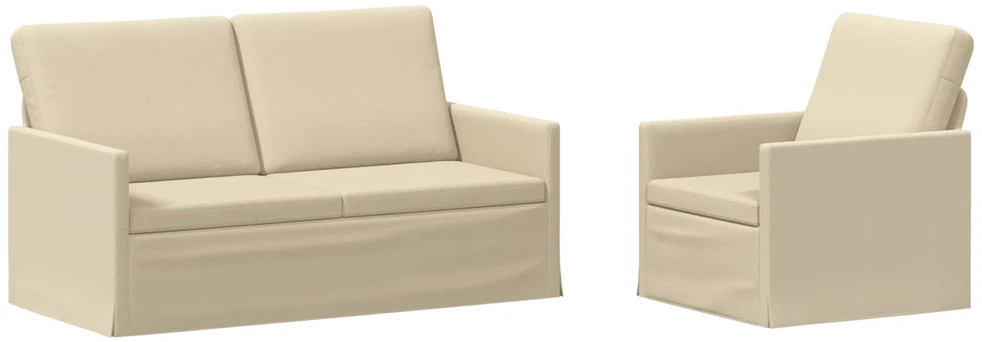 Sofa Sofos komplektas 2 vnt. Kreminė Audinys