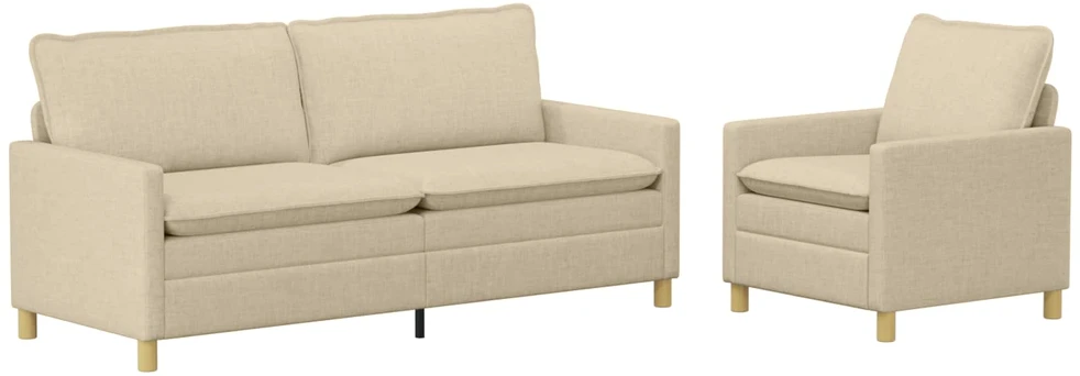 Sofa Sofos komplektas 2 vnt. Kreminė Audinys