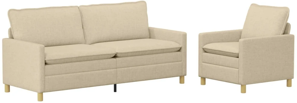 Sofa Sofos komplektas 2 vnt. Kreminė Audinys