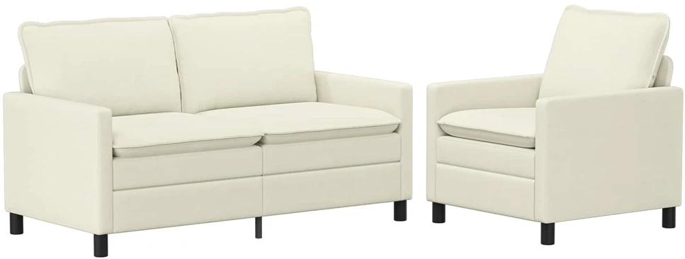 Sofa Sofos komplektas 2 vnt. Kreminė Audinys