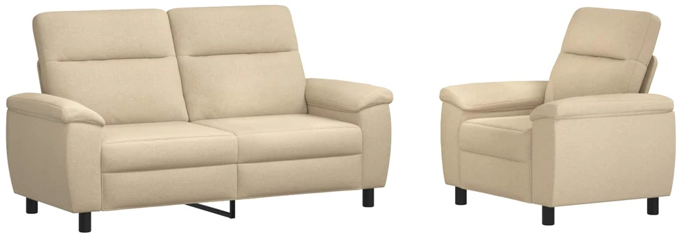 Sofa Sofos komplektas 2 vnt. Kreminė Audinys