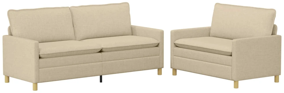 Sofa Sofos komplektas 2 vnt. Kreminė Audinys