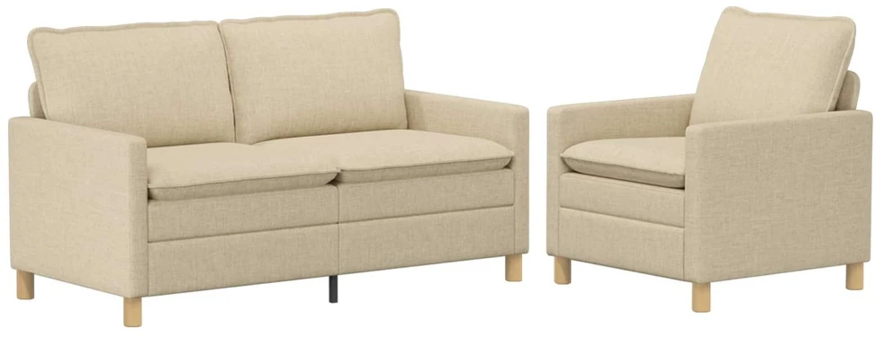 Sofa Sofos komplektas 2 vnt. Kreminė Audinys
