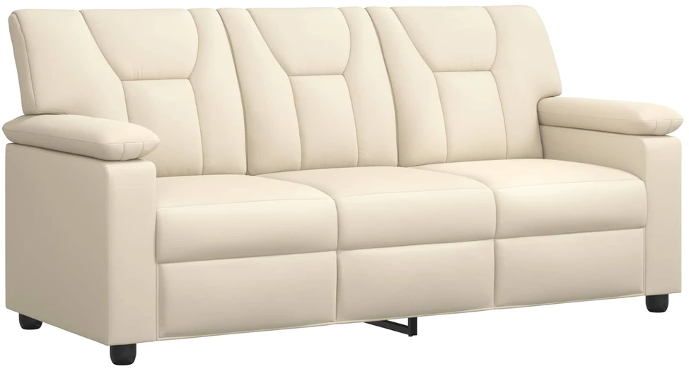 Sofa Sofos komplektas 2 vnt. Kreminė Dirbtinė oda