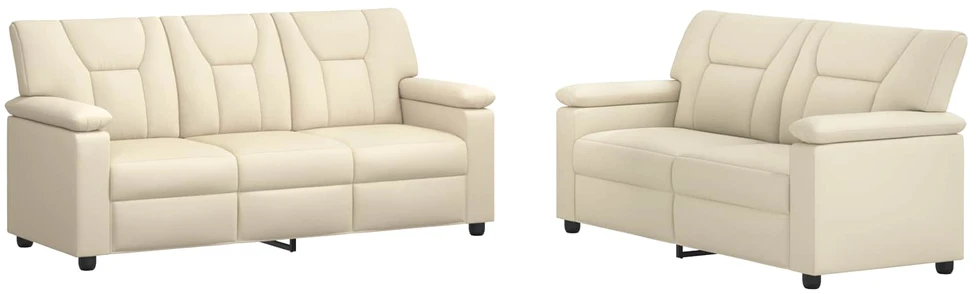Sofa Sofos komplektas 2 vnt. Kreminė Dirbtinė oda