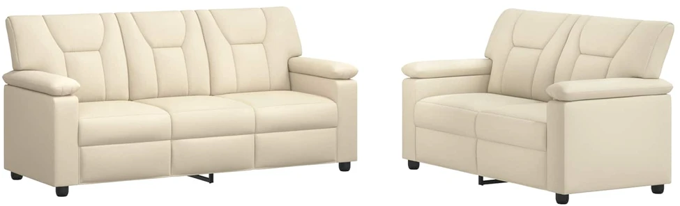 Sofa Sofos komplektas 2 vnt. Kreminė Dirbtinė oda