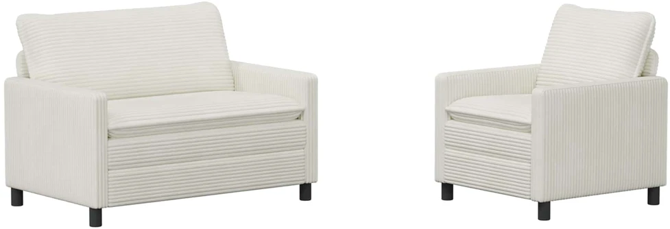Sofa Sofos komplektas 2 vnt. Kreminė Poliesteris
