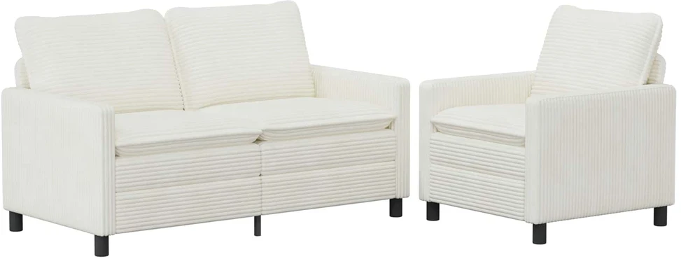 Sofa Sofos komplektas 2 vnt. Kreminė Poliesteris