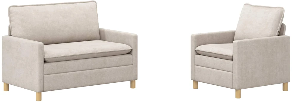 Sofa Sofos komplektas 2 vnt. Kreminė Poliesteris