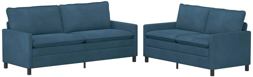 Sofa Sofos komplektas 2 vnt. Mėlyna Aksomas