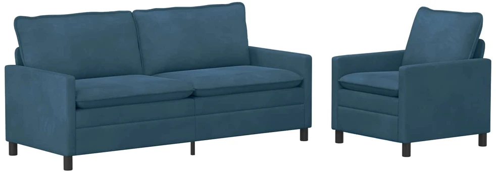 Sofa Sofos komplektas 2 vnt. Mėlyna Aksomas