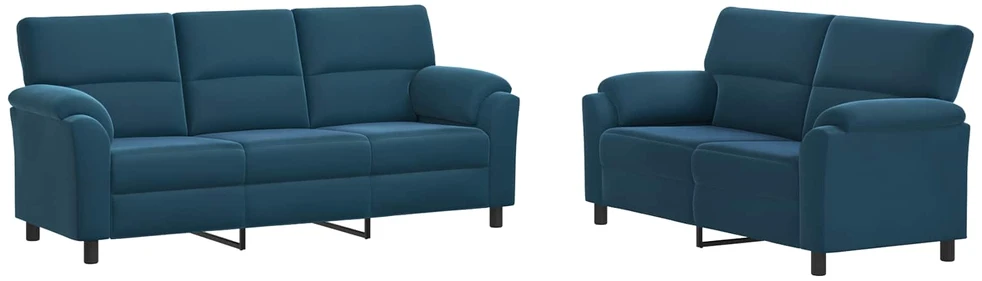 Sofa Sofos komplektas 2 vnt. Mėlyna Aksomas