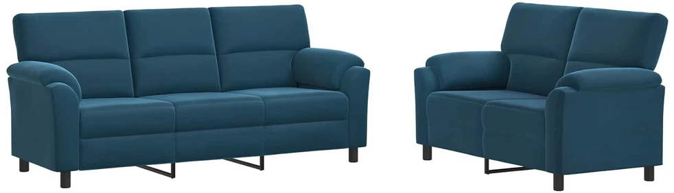 Sofa Sofos komplektas 2 vnt. Mėlyna Aksomas