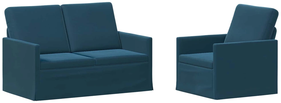 Sofa Sofos komplektas 2 vnt. Mėlyna Aksomas