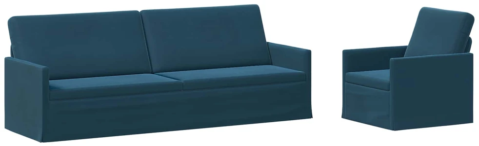 Sofa Sofos komplektas 2 vnt. Mėlyna Aksomas