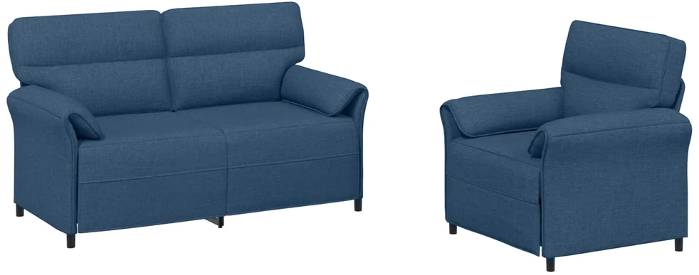 Sofa Sofos komplektas 2 vnt. Mėlyna Audinys