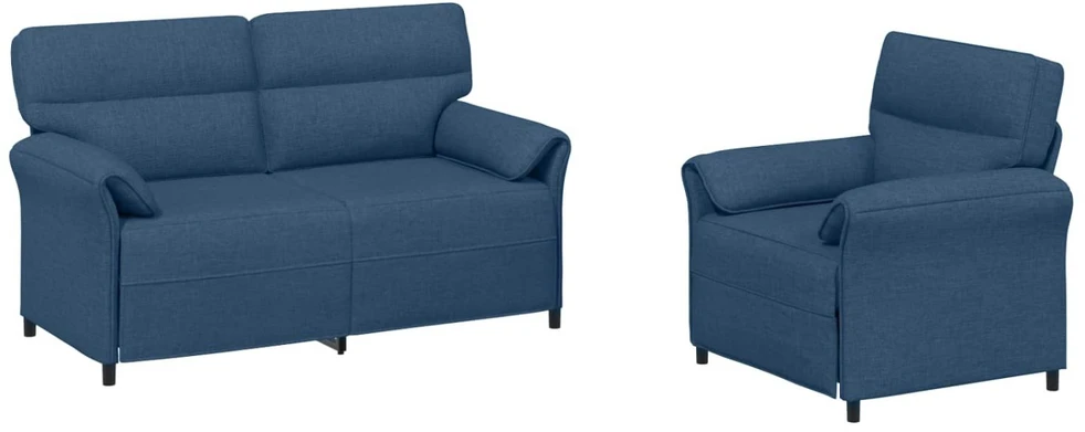 Sofa Sofos komplektas 2 vnt. Mėlyna Audinys