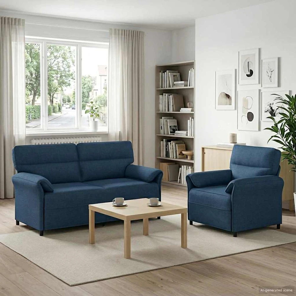 Sofa Sofos komplektas 2 vnt. Mėlyna Audinys