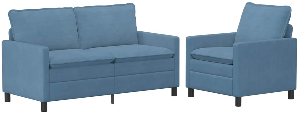 Sofa Sofos komplektas 2 vnt. Mėlyna Audinys