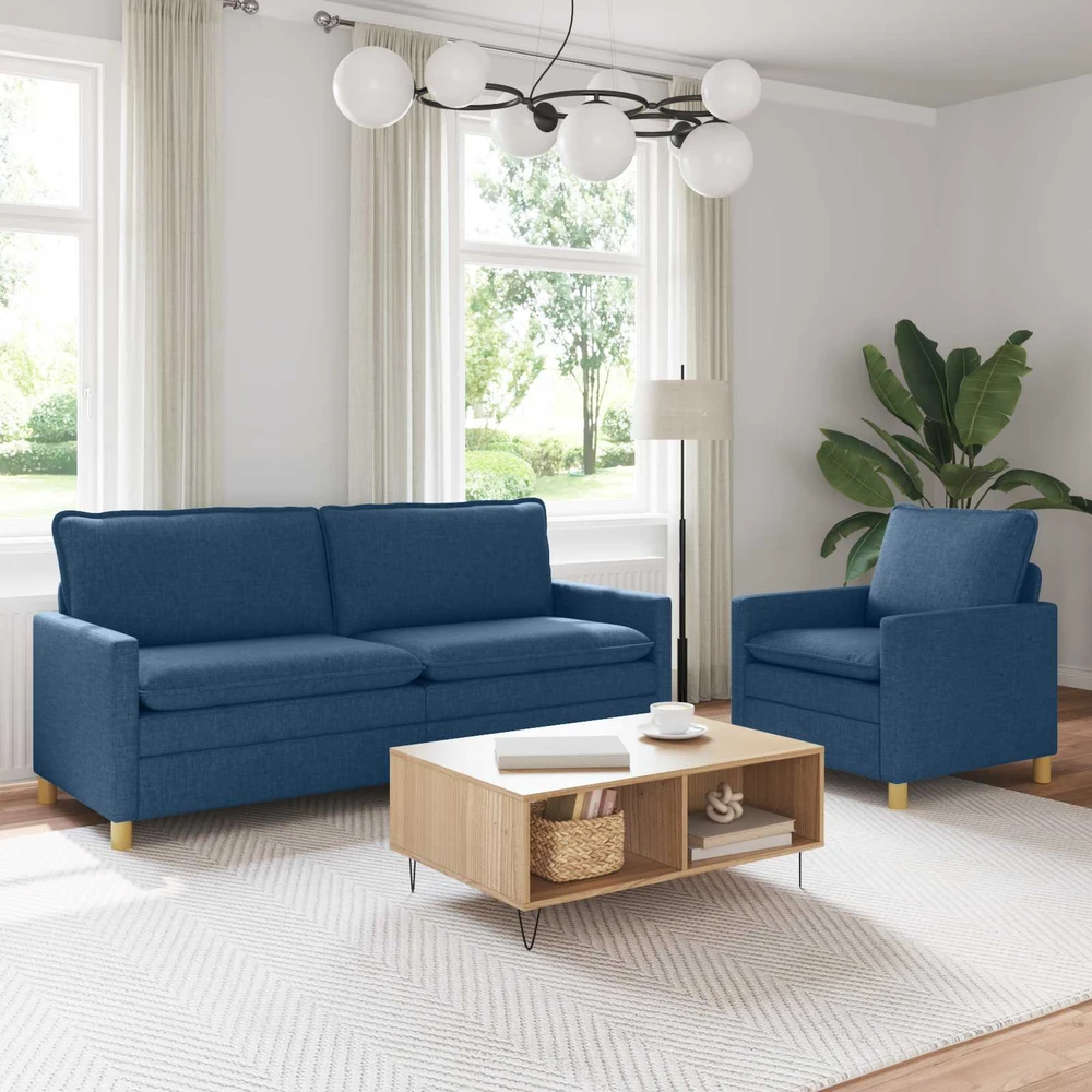 Sofa Sofos komplektas 2 vnt. Mėlyna Audinys
