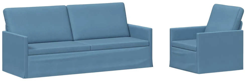 Sofa Sofos komplektas 2 vnt. Mėlyna Kordūrinis audinys