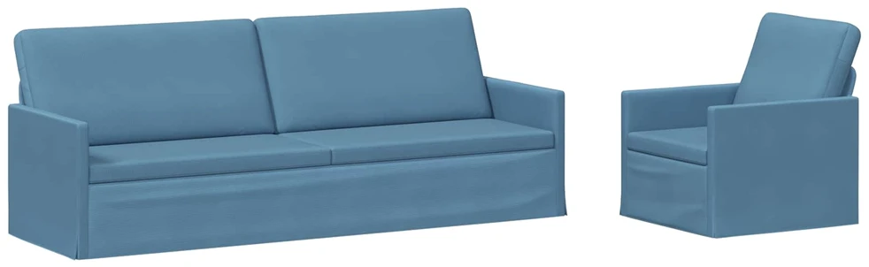 Sofa Sofos komplektas 2 vnt. Mėlyna Kordūrinis audinys