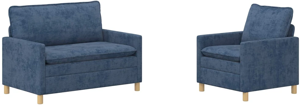 Sofa Sofos komplektas 2 vnt. Mėlyna Poliesteris