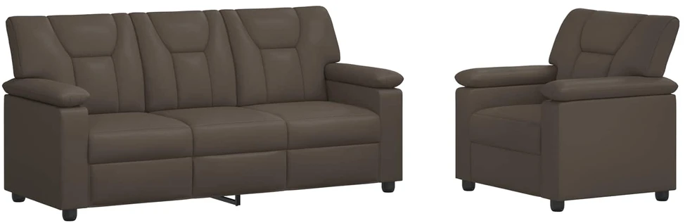 Sofa Sofos komplektas 2 vnt. Pilka Dirbtinė oda