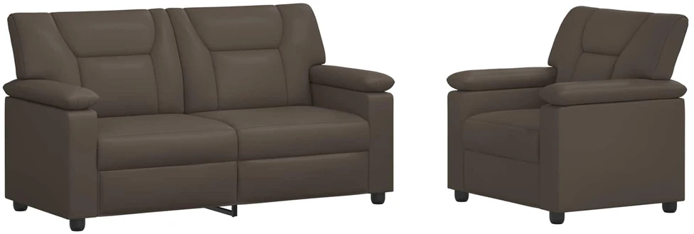 Sofa Sofos komplektas 2 vnt. Pilka Dirbtinė oda
