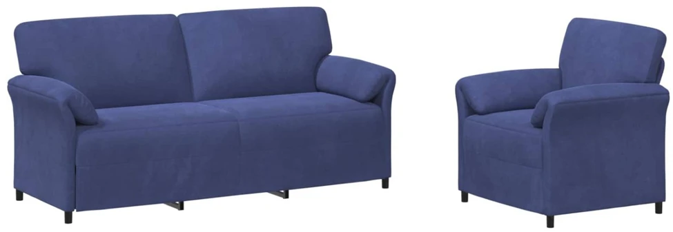 Sofa Sofos komplektas 2 vnt. Policijos mėlyna Aksomas