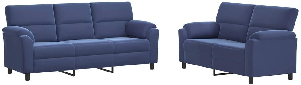 Sofa Sofos komplektas 2 vnt. Policijos mėlyna Aksomas
