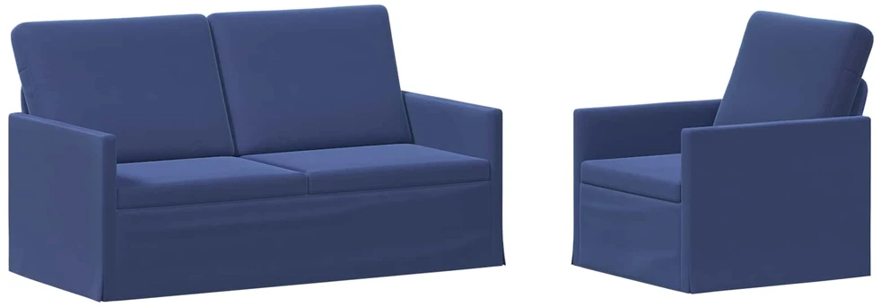 Sofa Sofos komplektas 2 vnt. Policijos mėlyna Aksomas